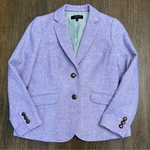 Talbots Lilac Herringbone Wool-Blend Blazer